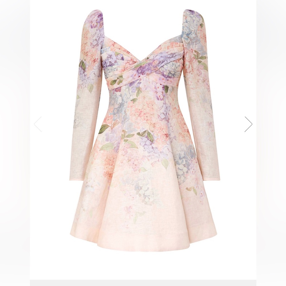 Zimmermann Dawning Puff Sleeve mini dress Pastel Floral
